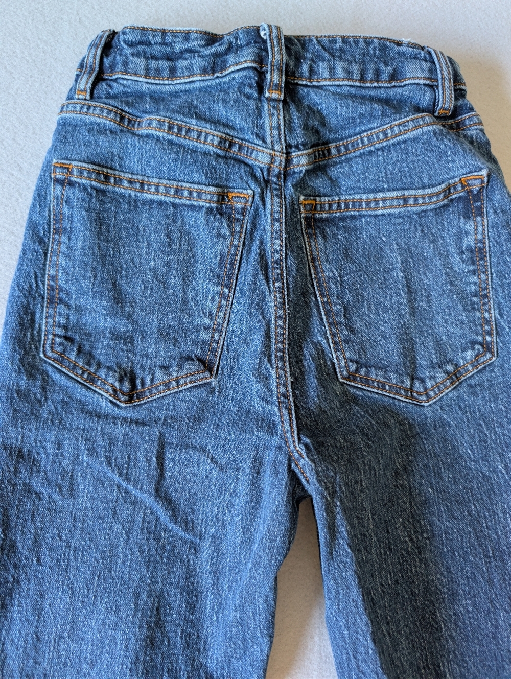 Classic High Waist Straight Blue Jeans Denim 99% Cotton 24" Cowgirl Minimalist image 9
